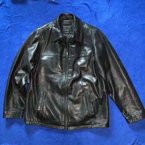 Black leather medium jacket Apt 9